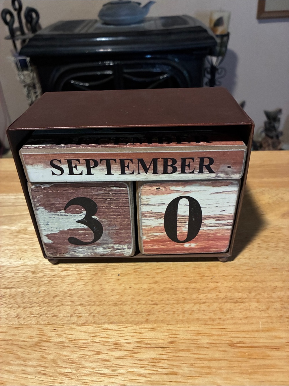 Hobby Lobby Brown and Cream Perpetual Block Desk Calendar